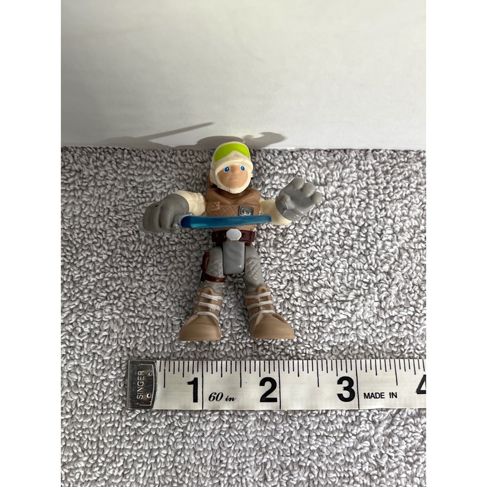 Star Wars Galactic Heroes Luke Skywalker Hoth Action Figure Blue Lightsaber 2.5" - Picture 4 of 4